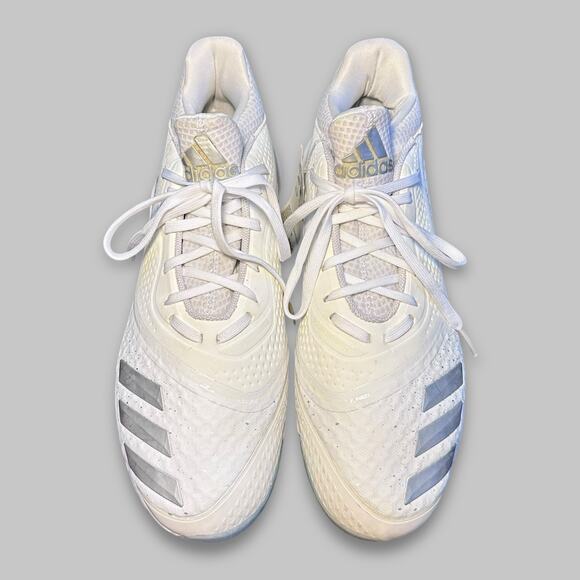 Adidas Icon V Bounce Women’s Softball Cleats White/Silver – Size 10 - Picture 2 of 6